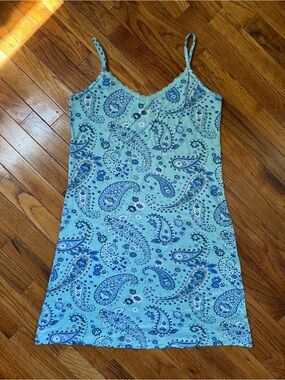 Blue Paisley Slip Dress - Women